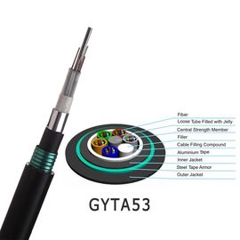 Jakość  96core GYTA53 Loose Tube Stranding Direct Burial Double Armored Outdoor Fiber Optic Cable fabryka