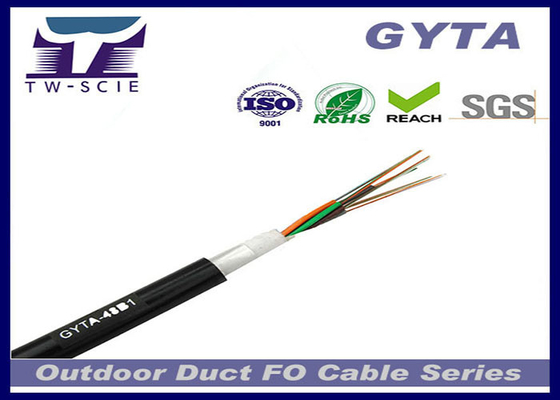 GYTA/GYTA53 Spleciony zewnętrzny kabel światłowodowy Drut stalowy Metalowy element wzmacniający z pojedynczym modelem