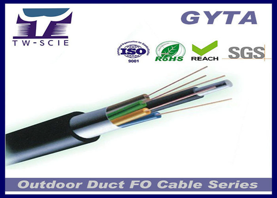 GYTA/GYTA53 Spleciony zewnętrzny kabel światłowodowy Drut stalowy Metalowy element wzmacniający z pojedynczym modelem