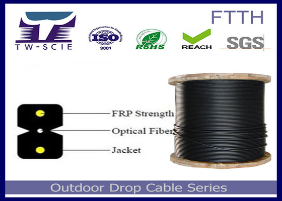 LSZH Osłona Wewnętrzny kabel światłowodowy Przędza kevlarowa Wytrzymałość materiału Członek-kabel FTTH