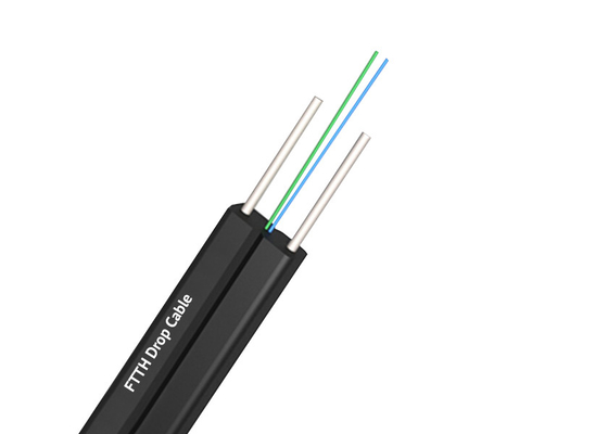 Gorąco pogalwanizowany kabel FTTH z dostosowanym kształtem PE PVC LSZH HDPE Jacket 0,45mm Steel