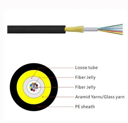 Kabel ADSS z płaszczem PE/AT 24 48 96 144 Kabel zewnętrzny z pojedynczą osłoną optyczną ADSS