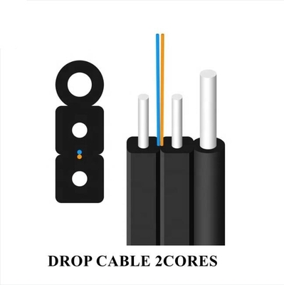 Gorąco pogalwanizowany kabel FTTH z dostosowanym kształtem PE PVC LSZH HDPE Jacket 0,45mm Steel