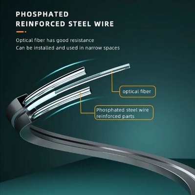 2 rdzenie jedno-tryb z 2 równoległymi FRP FTTH GJXH Drop Fiber Optical Cable
