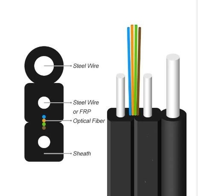 Samonośny kabel FTTH 1 rdzenia do 4 rdzenia Kabel światłowodowy wewnętrzny