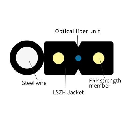 Elastyczny 2 6 rdzenia G657 A1 G 657a1 Samopodtrzymujący się FTTH Fiber Optic Drop Cable