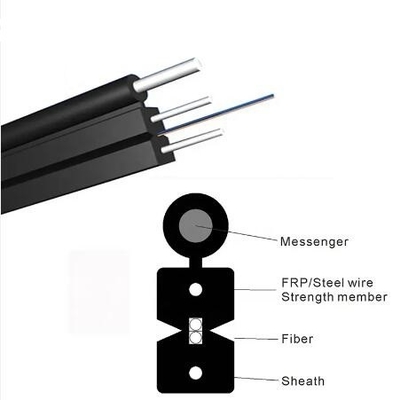 Zewnętrzny 1 rdzenia 2 rdzenia 4 rdzenia Wire Drop Fiber Optic Kabel dla FTTH