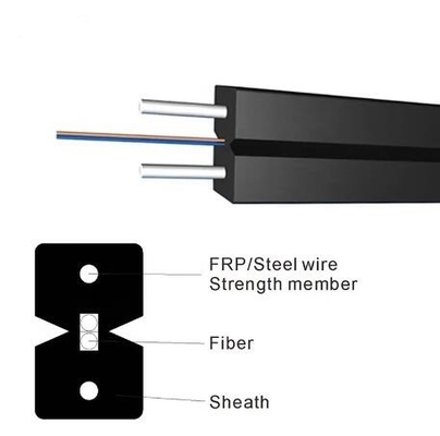 Zewnętrzny 1 rdzenia 2 rdzenia 4 rdzenia Wire Drop Fiber Optic Kabel dla FTTH