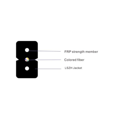 Kabel FTTH wewnętrzny, FRP Strength Memeber, 1-12F,Choice Of OS2/OM2/OM3/OM4,LSZH