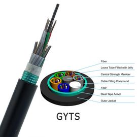 Zewnętrzny kabel światłowodowy GYTS-Aerial z bezpośrednim pochowaniem Multi Loose Tube Opancerzony kabel ze stali falistej do