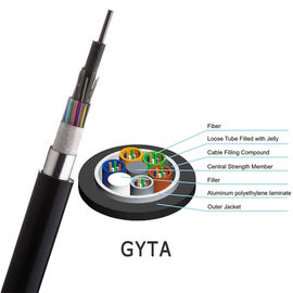 GYTA/GYTA53 Spleciony zewnętrzny kabel światłowodowy Drut stalowy Metalowy element wzmacniający z pojedynczym modelem