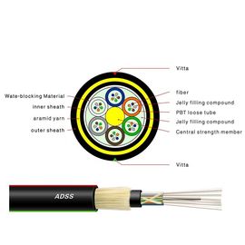Outdoor Aerial ADSS 24 Core All-dielectric Self-supporting Fiber Optic cable
