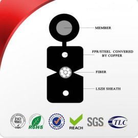 Płaski 1-rdzeniowy wewnętrzny cyfrowy kabel światłowodowy FTTH G657A LSZH Butterfly Drop Cable