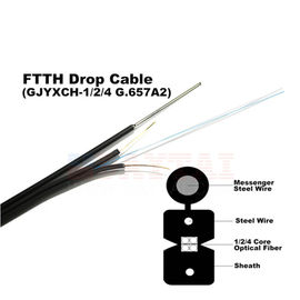 GJYXCH / GJYXFCH Zewnętrzny samonośny kabel spadowy FTTH 1/2/4 rdzeniowy jednomodowy rysunek 8 kabel światłowodowy