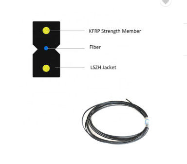 Wewnętrzny kabel światłowodowy 1 rdzeń G657A1 Kabel światłowodowy FRP LSZH Kabel upuszczający FTTH