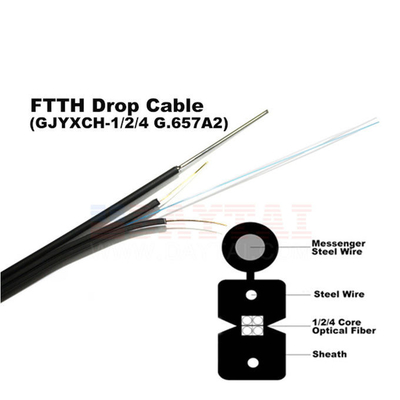 Ebocom Steel Wire FTTH Drop Cable Hot Dip Galvanized dla solidnej transmisji danych