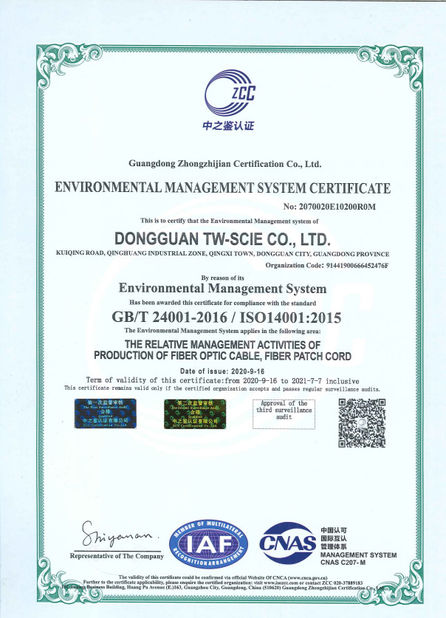 Chiny DONGGUAN TW-SCIE CO., LTD. Certyfikaty